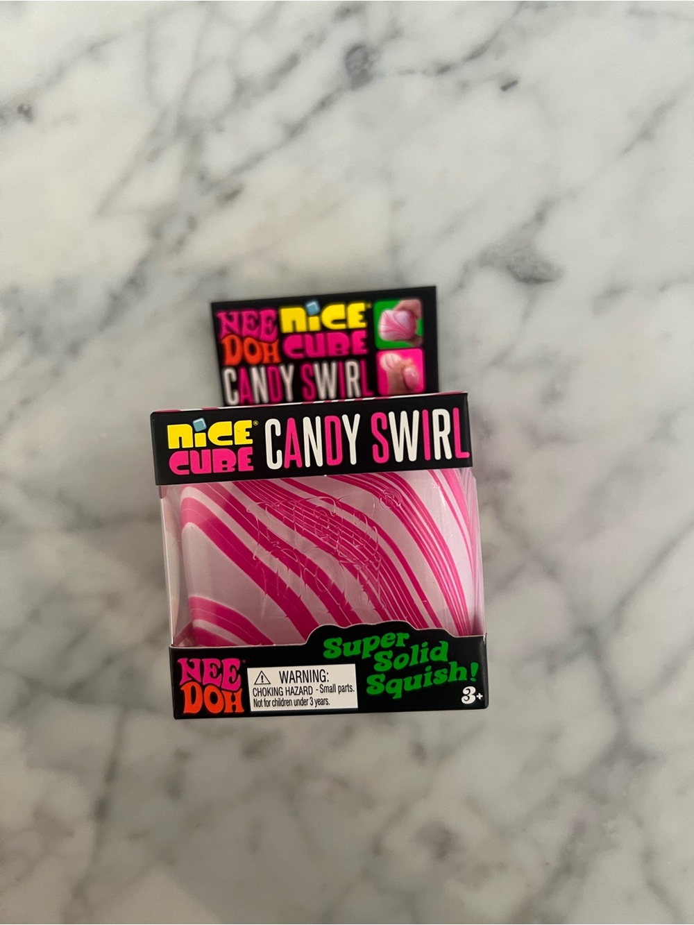 Nee doh Nice cube Candy Swirl Super Solid Squish - Pink